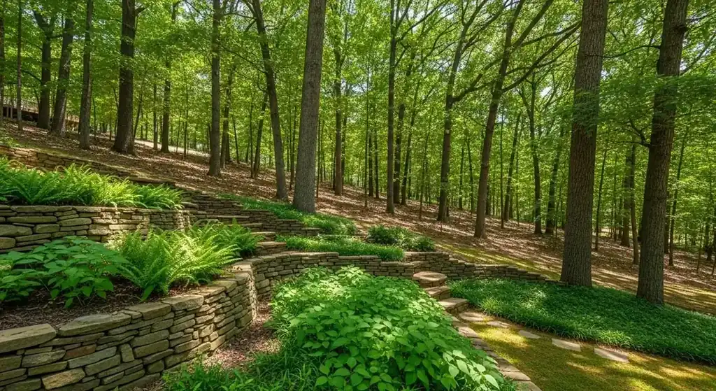 Property landscaping with mountain views near Sawnee Mountain Preserve in Cumming, GA